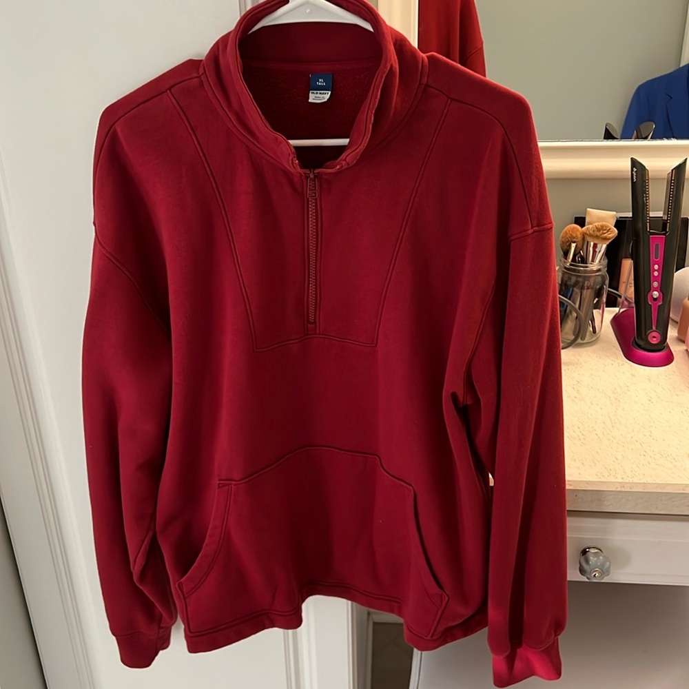 Quarter zip tunic with pocket